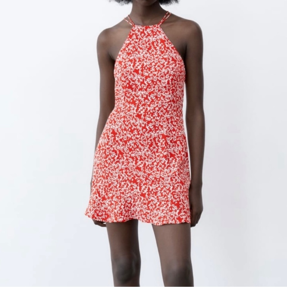 New Zara Floral Print Mini Dress